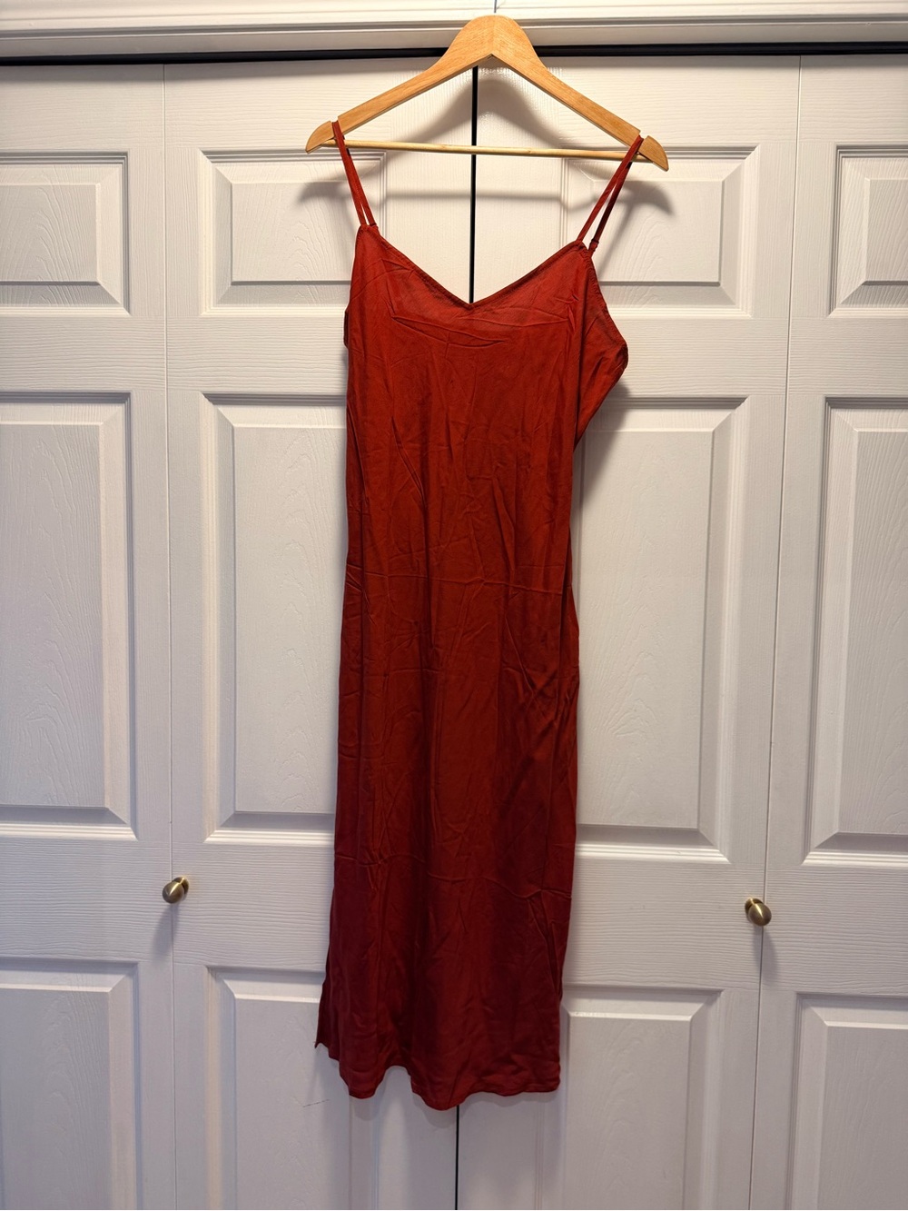 a.n.a Rust Red Midi Slip Dress